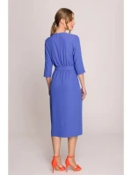 Šaty se zavinovacími detaily model 21069649 modré - STYLOVE Šaty se zavinovacími detaily model 21069649 modré - STYLOVE