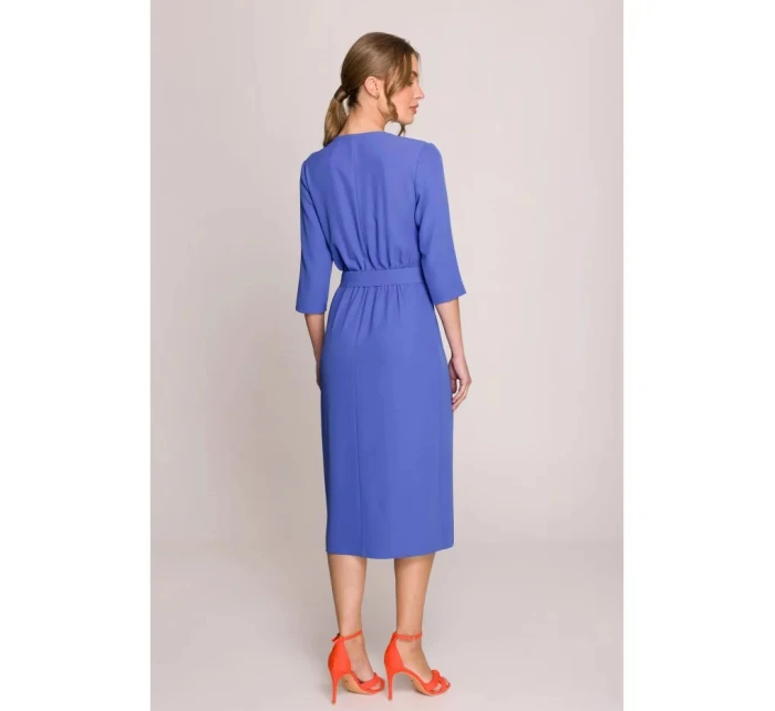 Šaty se zavinovacími detaily model 21069649 modré - STYLOVE Šaty se zavinovacími detaily model 21069649 modré - STYLOVE