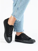 Trendy dámské černé tenisky bez podpatku Trendy dámské černé tenisky bez podpatku