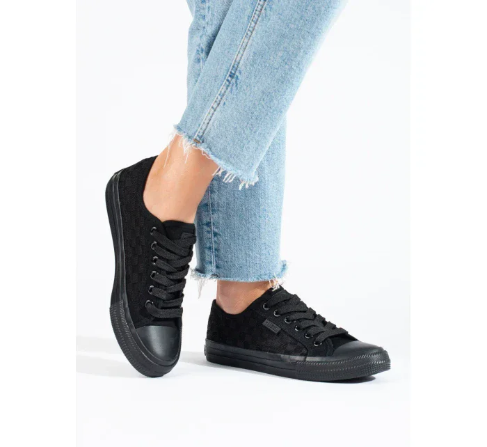 Trendy dámské černé tenisky bez podpatku Trendy dámské černé tenisky bez podpatku