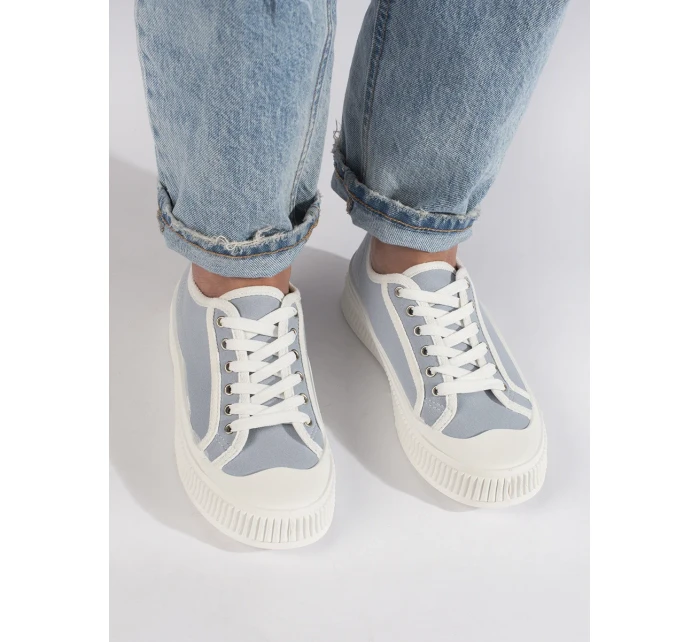 Zajímavé modré tenisky dámské bez podpatku Zajímavé modré tenisky dámské bez podpatku