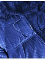 Dámská bunda v chrpové barvě s kapucí model 21242248 - Libland Dámská bunda v chrpové barvě s kapucí model 21242248 - Libland