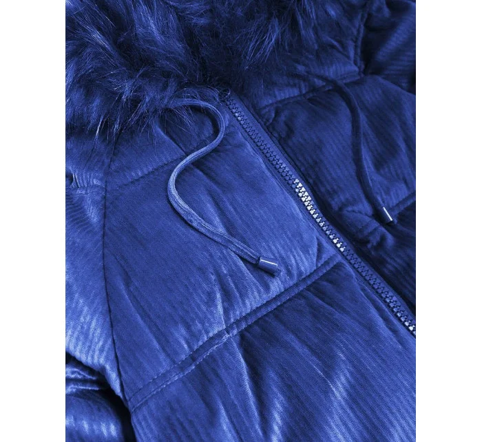 Dámská bunda v chrpové barvě s kapucí model 21242248 - Libland Dámská bunda v chrpové barvě s kapucí model 21242248 - Libland