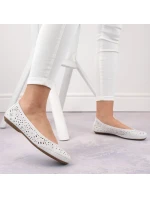 Kožená pohodlná polobotka W model 22033618 bílá - Rieker Kožená pohodlná polobotka W model 22033618 bílá - Rieker