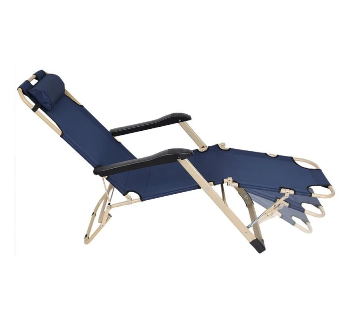 TURISTICKÉ VÍCEPOLOHOVÉ KŘESLO GARDA S OPĚRKOU HLAVY TMAVĚ MODRÁ - BÉŽOVÁ