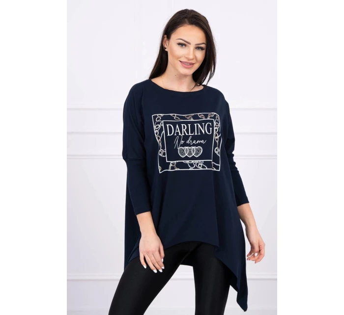 Darling tunika s potiskem námořnická modř S/M - L/XL Darling tunika s potiskem námořnická modř S/M - L/XL