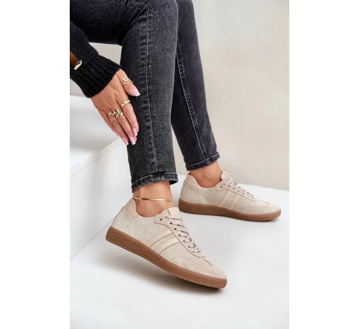 Zazoo N1068 Semišové Nízké Dámské Tenisky Béžové Zazoo N1068 Semišové Nízké Dámské Tenisky Béžové