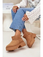 Dámské nízké sněhule Mavelle s kožíškem – camel Dámské nízké sněhule Mavelle s kožíškem – camel