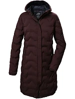 Dámská prošívaná bunda Killtec KOW 9 s kapucí dlouhá bordó (41806/447) -Killtec