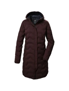 Dámská prošívaná bunda Killtec KOW 9 s kapucí dlouhá bordó (41806/447) -Killtec