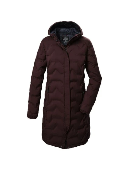 Dámská prošívaná bunda Killtec KOW 9 s kapucí dlouhá bordó (41806/447) -Killtec Dámská prošívaná bunda Killtec KOW 9 s kapucí dlouhá bordó (41806/447) -Killtec