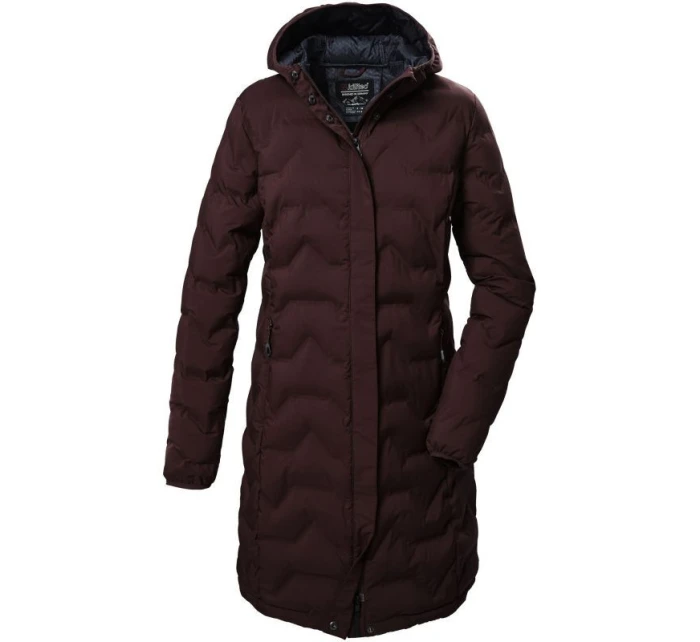 Dámská prošívaná bunda Killtec KOW 9 s kapucí dlouhá bordó (41806/447) -Killtec Dámská prošívaná bunda Killtec KOW 9 s kapucí dlouhá bordó (41806/447) -Killtec