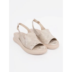 Originální dámské  sandály hnědé bez podpatku