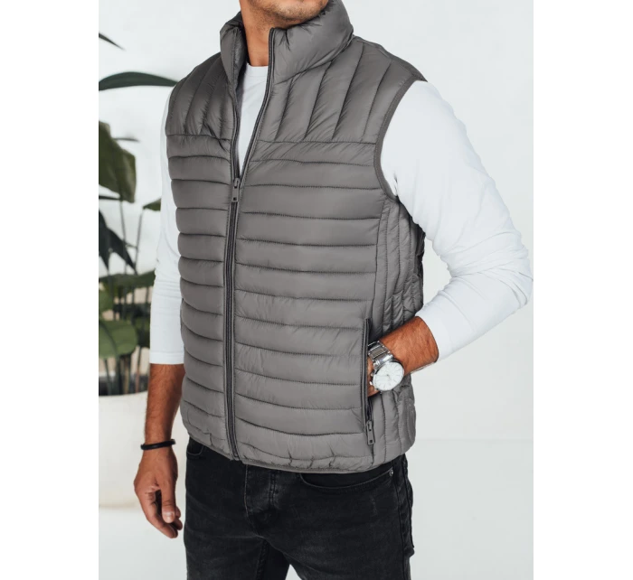 Pánská prošívaná tmavě šedá vesta FashionStreet TX5081