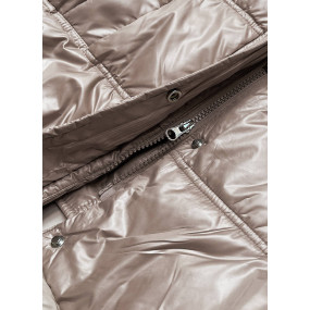 Krátká prošívaná bunda pro přechodné období ve velbloudí barvě (H-202)