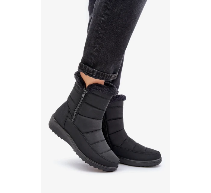 Dámské sněhule na zip s kožíškem černé Fiorittia Dámské sněhule na zip s kožíškem černé Fiorittia