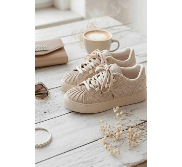 Dámské zdobené tenisky Calissea – béžové