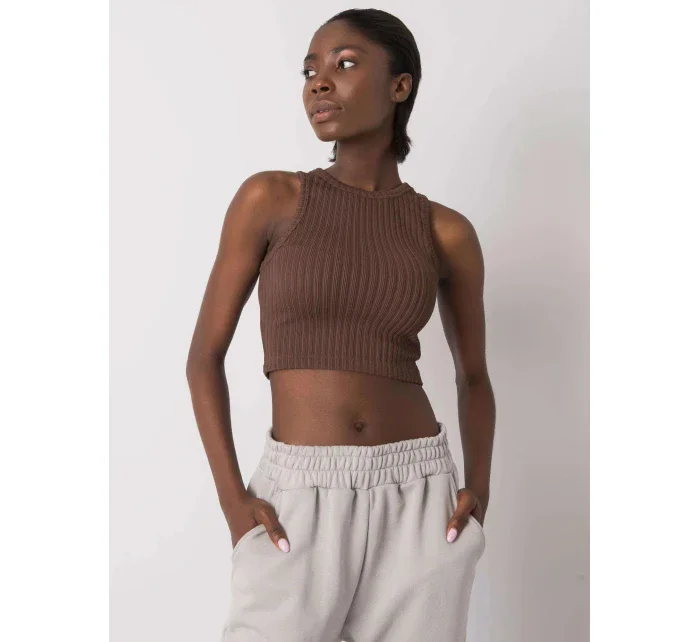 Dámský top TK RP TP 333435.19P tmavě hnědý