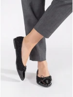 Komfortní černé  baleríny dámské bez podpatku