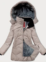 Dámská zimní bunda s odepínací kapucí LHD světle béžová (LHD-24577)
