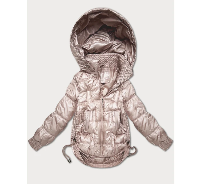 růžová bunda pro přechodné období se stahovacími boky model 21756265 - S'WEST