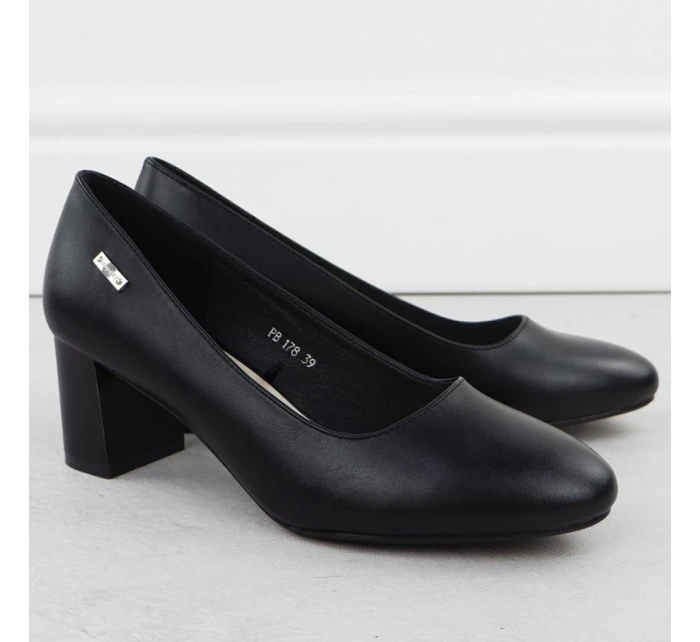 Černé lodičky na jehlovém podpatku Sergio Leone PB178