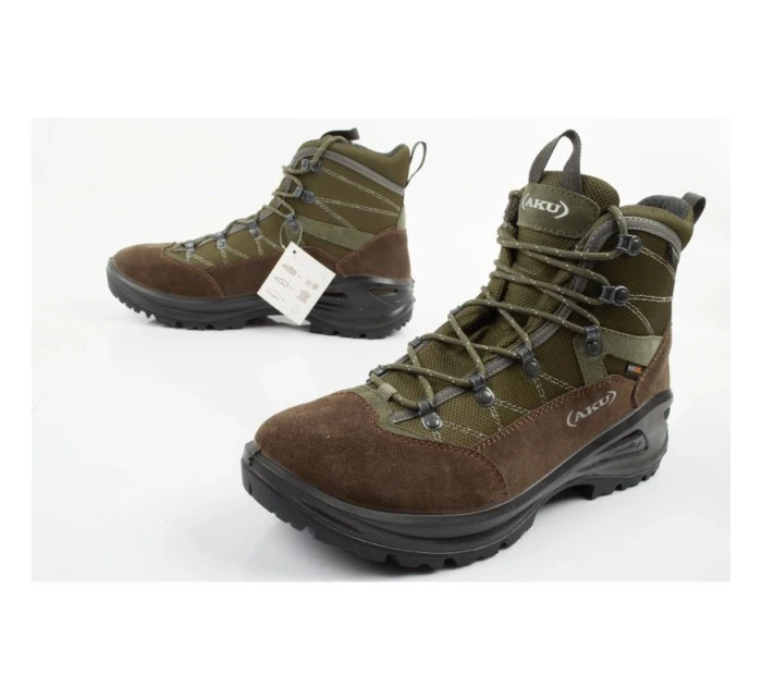 Aku Cimon Gore-tex pánská trekingová sportovní obuv kožená zeleno-hnědá Aku Cimon Gore-tex pánská trekingová sportovní obuv kožená zeleno-hnědá