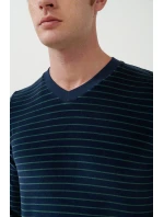 Sametové pruhované pyžamo model 20517137 - Vamp