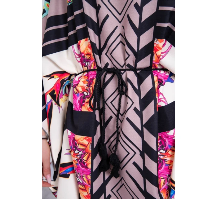 Netopýří šaty vázané v pase cappuccino Netopýří šaty vázané v pase cappuccino