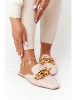 Dámské Nazouváky S řetízkem Béžové model 21549937 On Me - Boto Dámské Nazouváky S řetízkem Béžové model 21549937 On Me - Boto