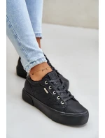 Dámské tenisky na platformě zateplené Big Star OO274A465 Černé Dámské tenisky na platformě zateplené Big Star OO274A465 Černé