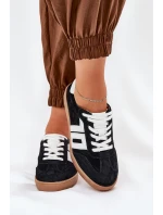 Tenisky Sportovní Obuv Semišová model 21690666 Černé - VINCEZA Tenisky Sportovní Obuv Semišová model 21690666 Černé - VINCEZA