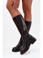 Kožené dámské kozačky vyhřívané model 21728450 Černé - Maciejka