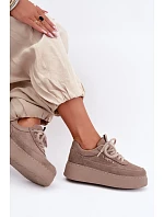 Semišové tenisky na platformě Taupe model 22355557 - Boto Semišové tenisky na platformě Taupe model 22355557 - Boto