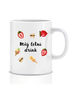 Personalizovaný klasický bílý keramický hrníček 300 ml s letním mixem