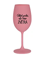 ÚKLID POČKÁ, ALE VÍNO ZVĚTRÁ - růžová sklenice na víno 350 ml ÚKLID POČKÁ, ALE VÍNO ZVĚTRÁ - růžová sklenice na víno 350 ml