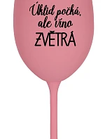 ÚKLID POČKÁ, ALE VÍNO ZVĚTRÁ - růžová sklenice na víno 350 ml