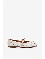 Dámské baleríny 21-41 bílo-stříbrné - Diamantique