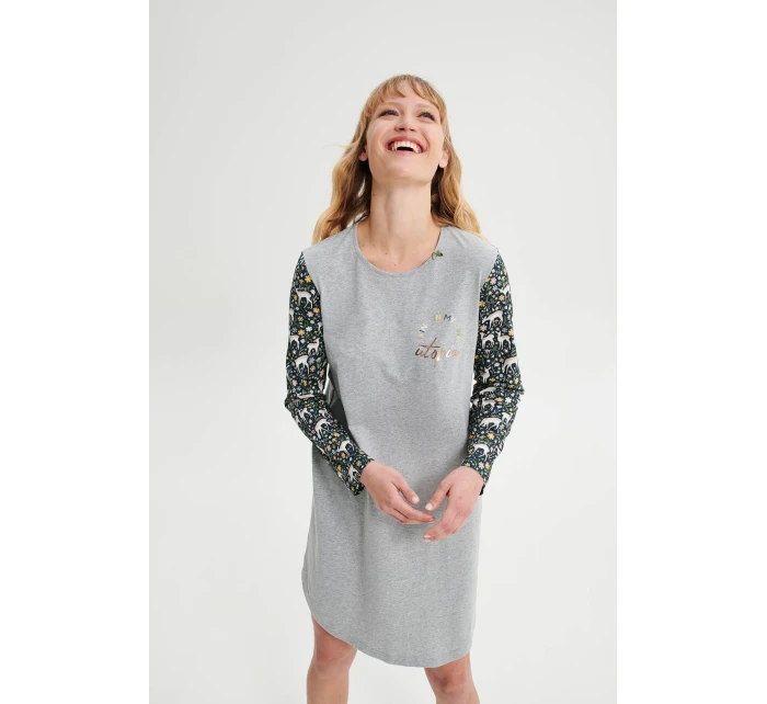 Noční košile s dlouhými rukávy model 18936888 - Vamp