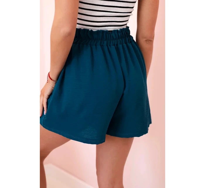 Viskózové šortky zavazované v pase námořní Viskózové šortky zavazované v pase námořní