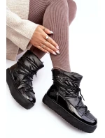 Dámské sněhule na platformě s mašlí černé model 21641625 - Boto Dámské sněhule na platformě s mašlí černé model 21641625 - Boto