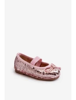 Dětské lodičky zdobené flitry růžové model 21663640 - Boto Dětské lodičky zdobené flitry růžové model 21663640 - Boto