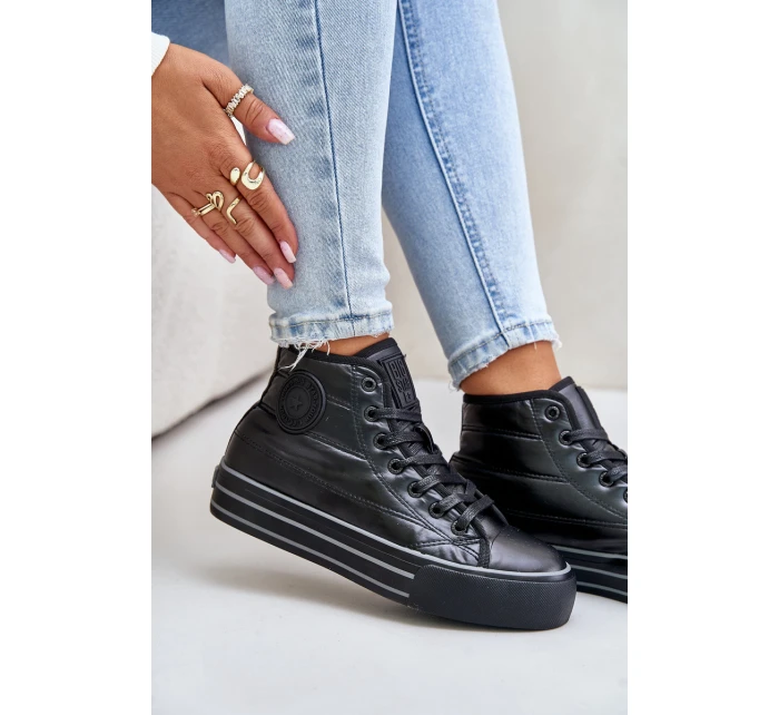 Zateplené dámské tenisky na platformě OO274A471 černé Zateplené dámské tenisky na platformě OO274A471 černé