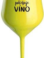 TÁTA POTŘEBUJE VÍNO - žlutá nerozbitná sklenice na víno 470 ml