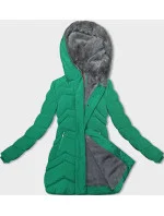 Zelená dámská zimní bunda s kožešinovou podšívkou model 21246459 - LHD
