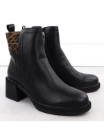 Černé kožené boty na jehlovém podpatku model 21905469 - VINCEZA