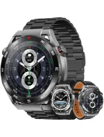 VELTORI VT100-1 smartwatch + černý silikonový řemínek + černá ekokůže VELTORI VT100-1 smartwatch + černý silikonový řemínek + černá ekokůže