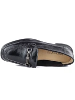 Dámské kožené klasické černé polobotky model 22068894 - VINCEZA