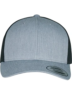 Flexfit 6606/6606T 6 panelová vintage kšiltovka "Trucker" 55.6606 heather grey/black