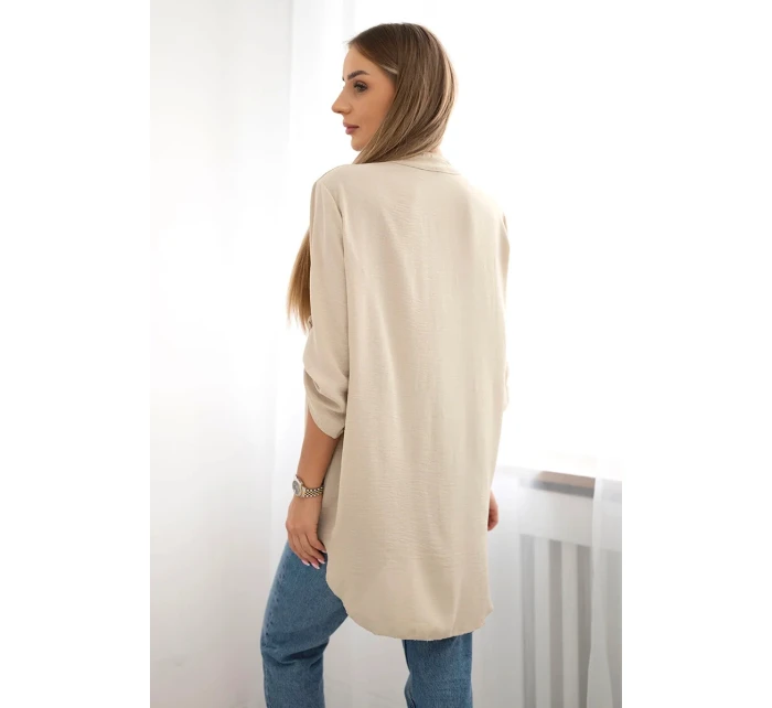 Halenka s prodlouženým zadním dílem tmavě béžová